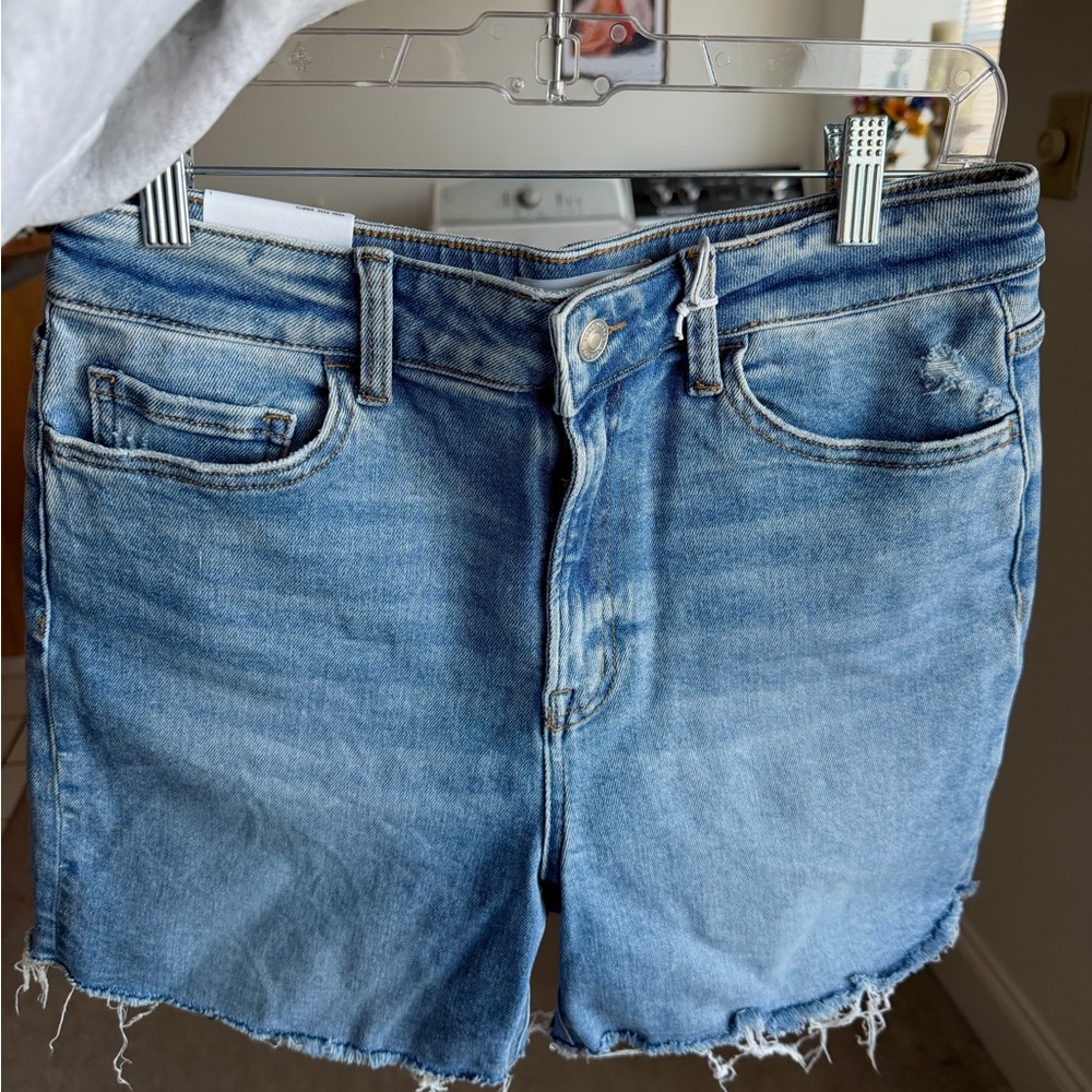 Denim Cutoff Jean Shorts - Light Blue